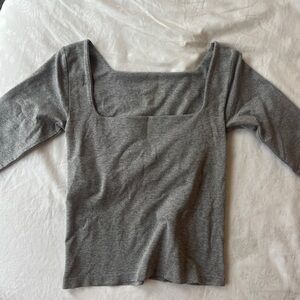 Gray Free People Women's Square Neck Top